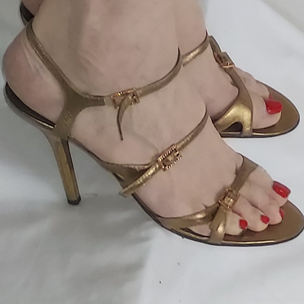 J-Lo Strappy Sandals Bronze color Size 10